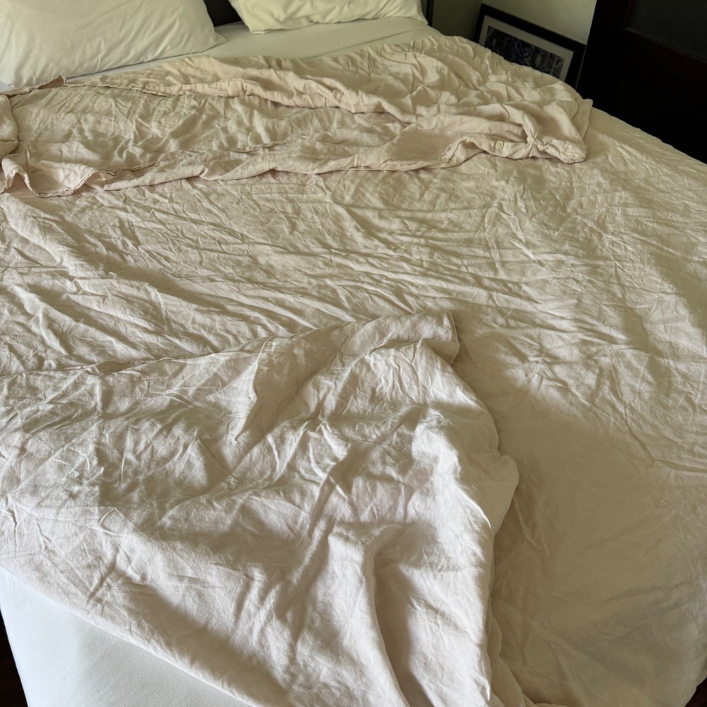 Parachute Linen Duvet Cover Full Queen Cream Button Closure Made in Portugal